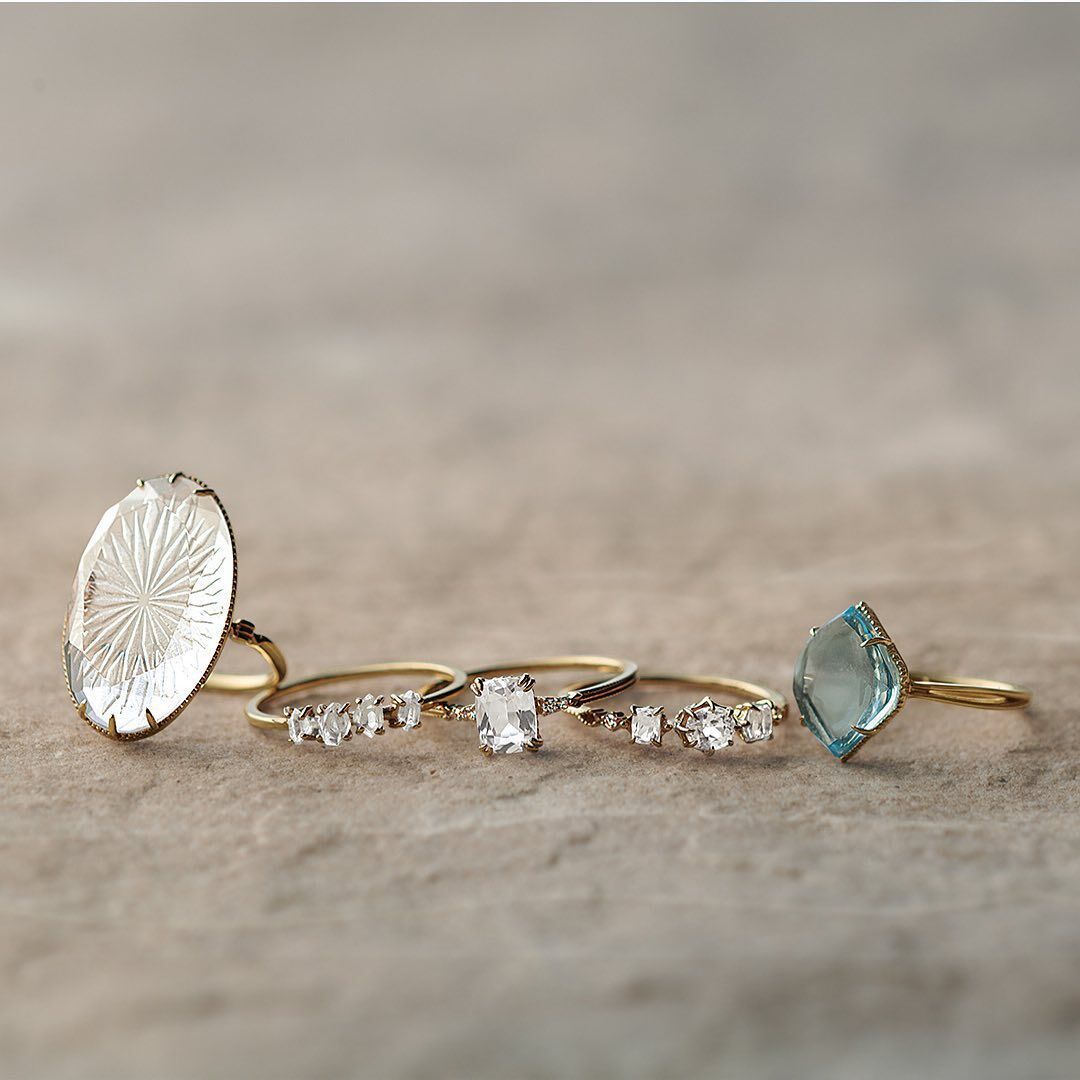 Crystal ring niche simple cold wind