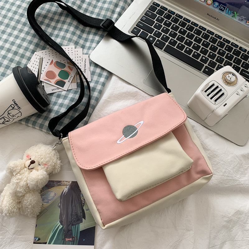 Canvas Handbag Mini Student Bag Simple Crossbody Bags Casual Lady Flap Shoulder Bag