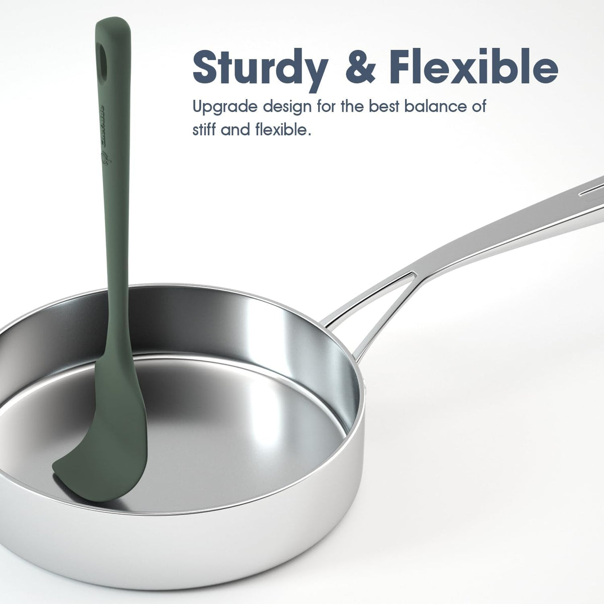 5 Pieces Silicone Spatula Set, Food Grade Rubber Spatula, Upgrade Strong Handle with Ergonomic Grip, Heat Resistant Up to 600°F for Nonstick Cookware, Cooking