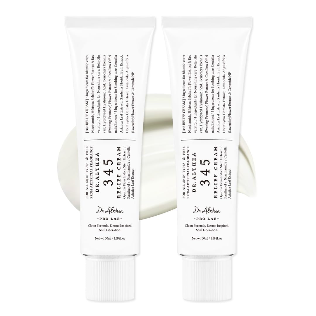 Dr.Althea 345 Relief Cream | Daily Face Moisturizer for Soothing Recovery and Blemish Care with PDRN & Niacinamide | Korean Vegan Skin Care for All Skin Types, 1.69 Fl Oz (Ver.2 - Pack of 1)