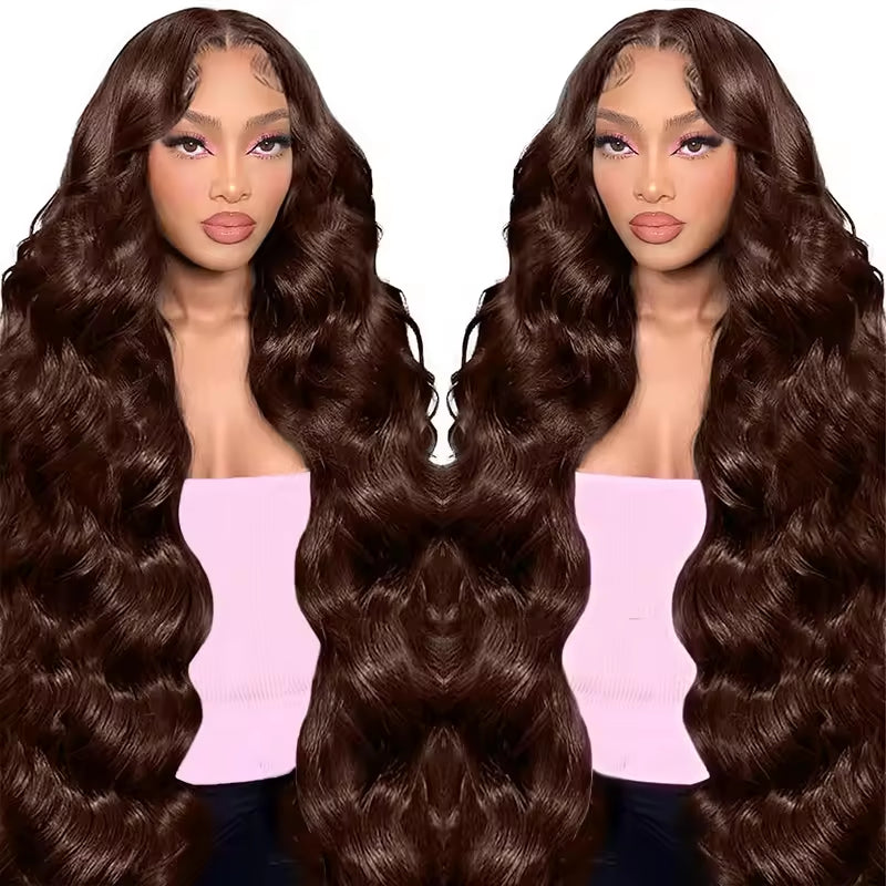 Wig Human Hair Lace Front Wig 13x4 High-Definition Brown Lace Front Wig Human Hair With Aligned Cuticles Vietnam Wig