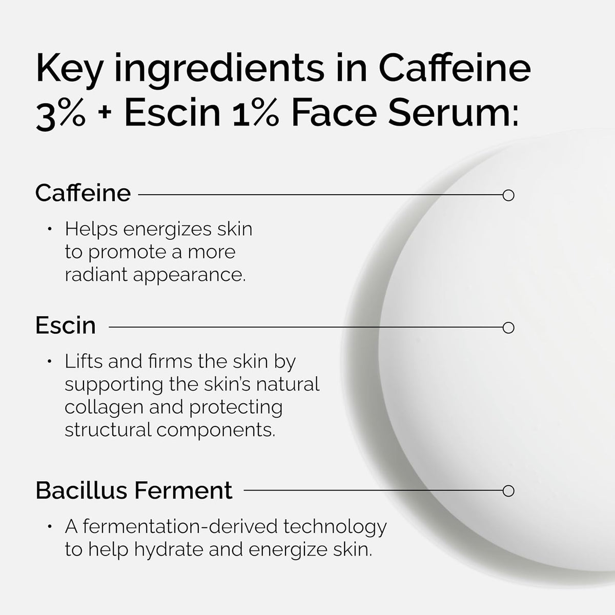 The Ordinary Caffeine 3% + Escin 1% Face Serum, Energizing Serum to Tone and Tighten, 1 Fl Oz