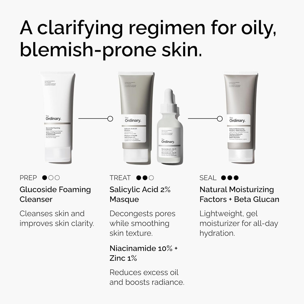 The Ordinary Salicylic Acid 2% Masque, Clarifying Charcoal & Clay Mask for Blemish-Prone Skin, 1.7 Fl Oz