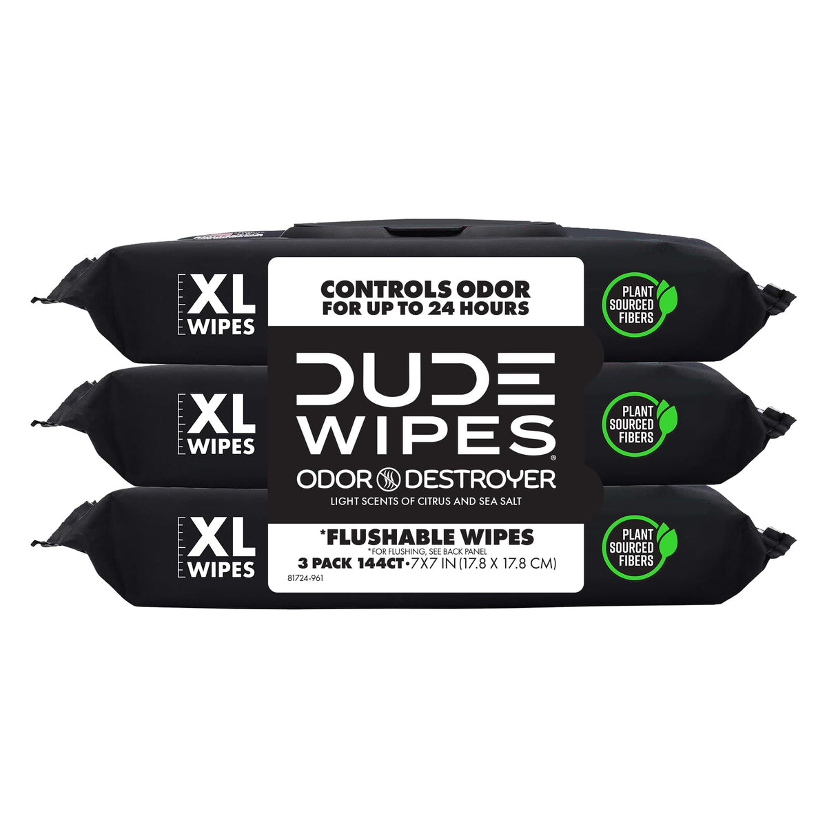 DUDE Wipes - Flushable Wipes - 6 Pack, 288 Wipes - Unscented Extra-Large Adult Wet Wipes - Vitamin-E & Aloe - Septic and Sewer Safe