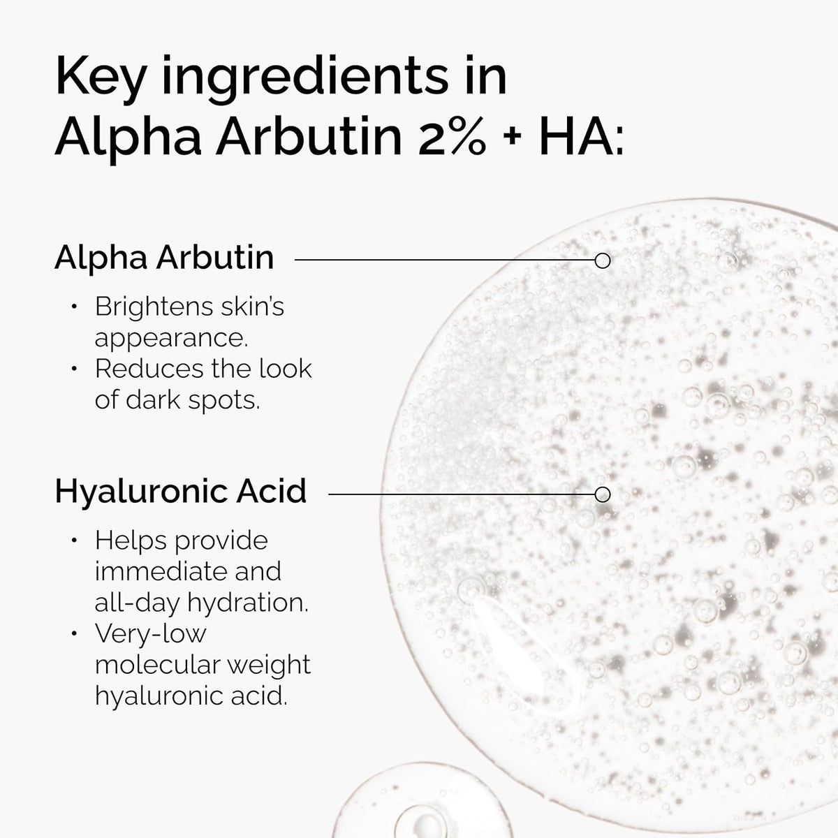 The Ordinary Alpha Arbutin 2% + Hyaluronic Acid, Brightens Skin and Targets Dark Spots, 1 Fl Oz