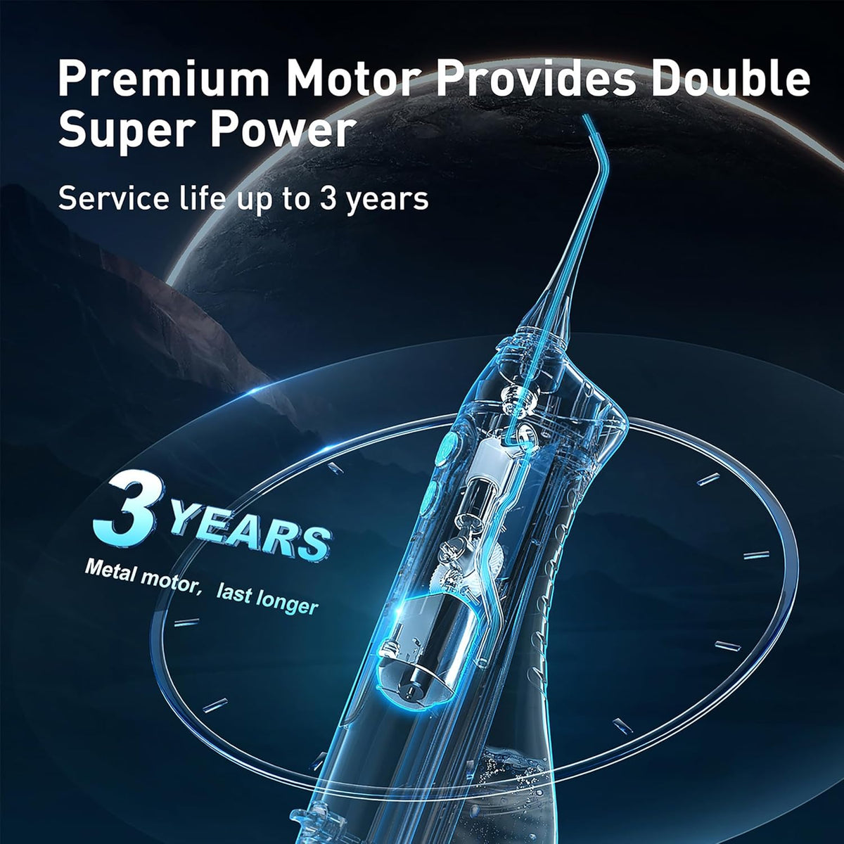 COSLUS Water Dental Flosser Teeth Pick: Portable Cordless Oral Irrigator 300ML Rechargeable Travel Irrigation Cleaner IPX7 Waterproof Electric Flossing Machine for Teeth Cleaning C20(F5020E)