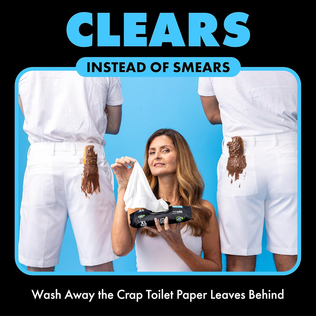 DUDE Wipes - Flushable Wipes - 6 Pack, 288 Wipes - Unscented Extra-Large Adult Wet Wipes - Vitamin-E & Aloe - Septic and Sewer Safe
