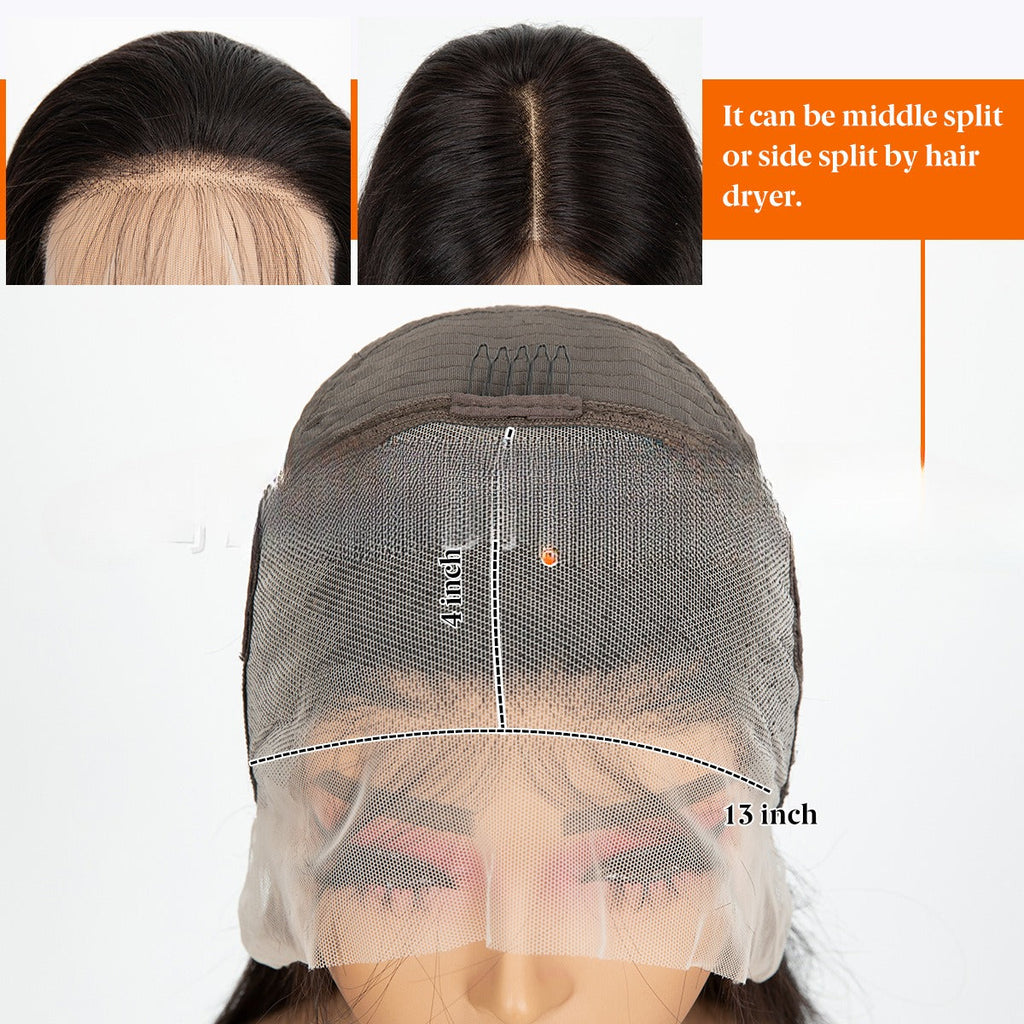 Lace Front Full Head Wigs Double Weft Long Straight Synthetic Hair Extensions